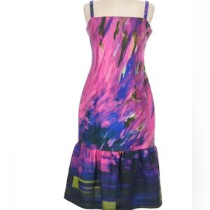 Black Halo Strapless Dress in Pink and Blue